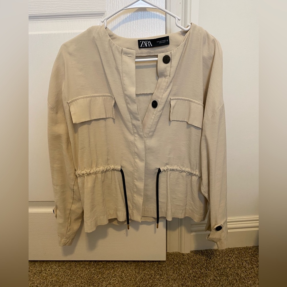Zara Light Beige Casual Jacket